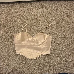 Cream Satin Corset Top